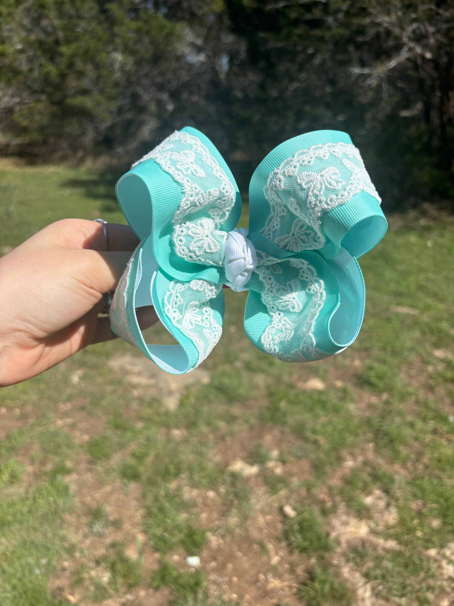 Teal Bow Lace