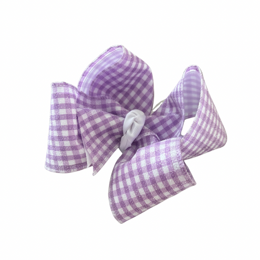 Purple Glitter Plaid Ribbon Bow
